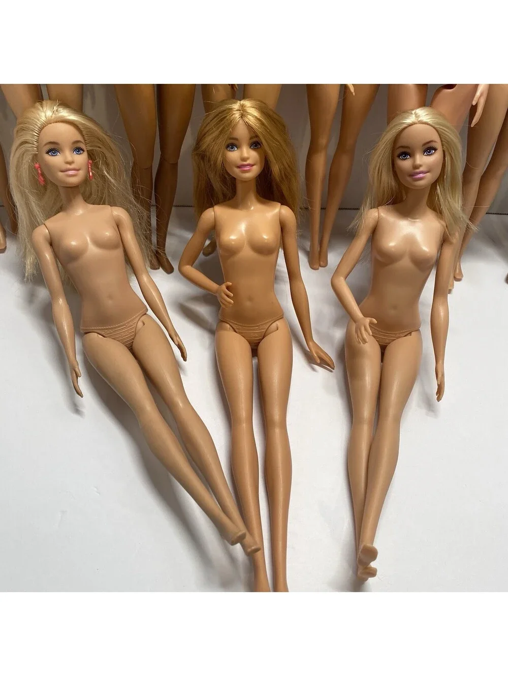 Nude Barbie Doll Lot~12 Multi  Skin Hair Color Belly Button Dolls OOAK NBL12